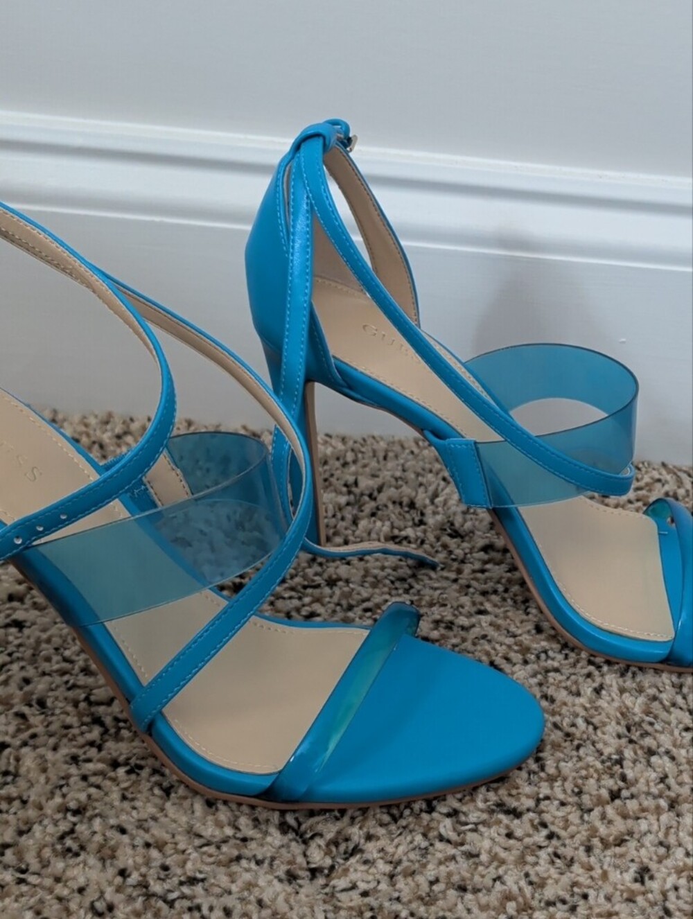 Guess FELICIA - Bright Blue Strappy High Heels